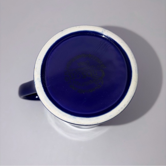 Vintage Cobalt Blue Stoneware Tea Cups Set w Sugar Bowl & Creamer - Picture 11 of 16